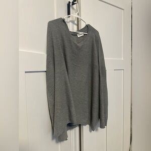 Gray Crew Neck Knit Sweater